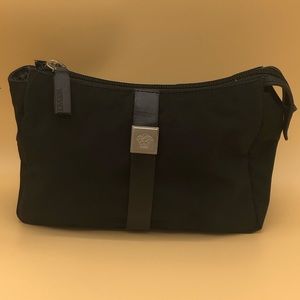 Gianni Versace Black Nylon Cosmetic Zippered Pouch